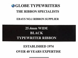 π 25.4MM / INCH WIDE TYPEWRITER RIBBON BLACK *FABRIC ONLY* **READY TO REWIND** - Picture 1 of 1