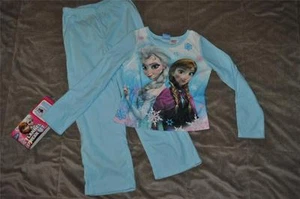 Disney Frozen Girls 2 Piece Fleece Pajama Set Blue Long Sleeve See Sizes NWT - Picture 1 of 2