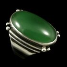 Brge Malling Jensen Sterling Silver Ring with Green Agate