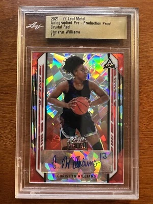 2021-22 Leaf Metal Christyn Williams Rookie Crystal Red Proof #d 1/1 - Image 1 of 2