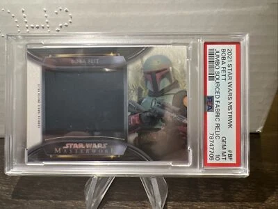 2021 Topps Star Wars Masterwork Boba Fett Jumbo Relic PSA 10 POP 1 JCR-BF - Image 1 of 2