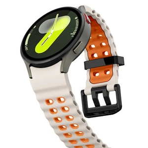 Bez luk Sportowy dwukolorowy silikonowy pasek Marine Band do Samsung Galaxy Watch 7654 - Zdjęcie 1 z 36