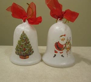 Christmas Light Up Illuminated Glass Bells/Ornaments Xmas Tree & Santa Reindeer - Picture 1 of 8