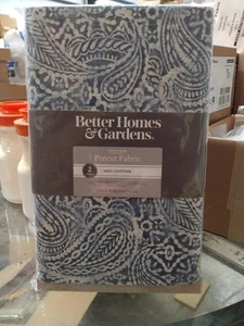 Better Homes & Gardens 100 % Baumwolle Paisley blau 4 Yards vorgeschnittener Stoff - Bild 1 von 3