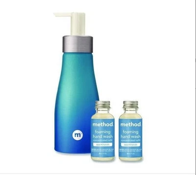 Kit de recarga de jabón de manos espumoso + reutilización Method, aroma de minerales marinos, (2) 10 oz Foto 1 de 4