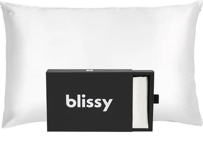 Blissy 100% Pure Mulberry Silk Pillowcase - 22 Momme High-Grade Fibers * White