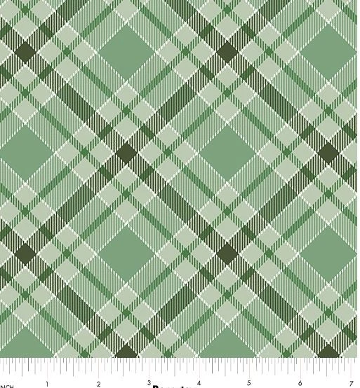 Estampado de tela de algodón verde salvia a cuadros algodón por yarda D568.06 Foto 1 de 1
