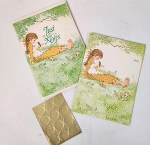 Vintage Current Stationary Cards Fold Over Illustrated Girl Bird Snail Mail Seal - Picture 1 of 8