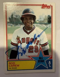 Tarjeta coleccionable Topps All Star 1983 firmada con autógrafo de Rod Carew #386 Angels - Imagen 1 de 1