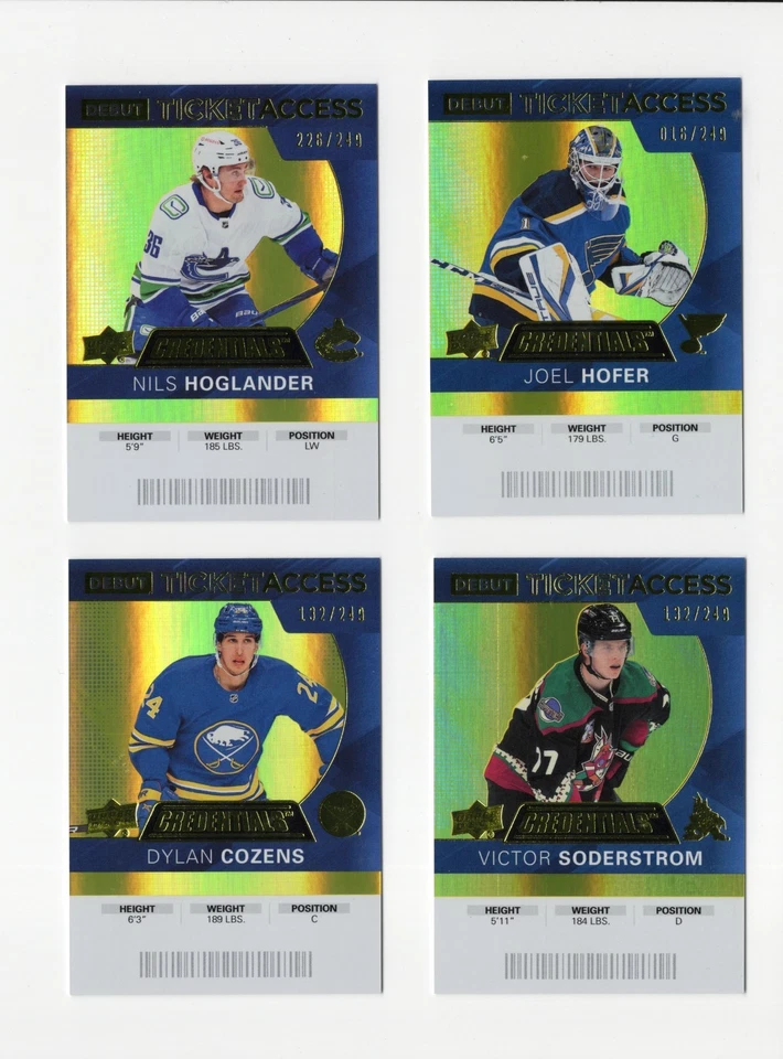 2020-21 UD Credentials Debut Ticket Access Yellow Parallel #/249 Pick From List - Image 1 of 1