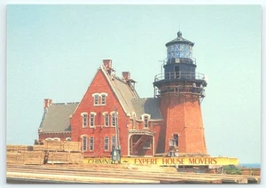 AK Block Inseln Südost Leuchtturm Mohegan Bluffs RI wird bewegt 1993 - Bild 1 von 2