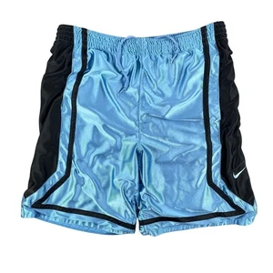 Nike Shorts Herren M blau glänzend schillernd Baggy Y2K Kordelzug Sport Basketball - Bild 1 von 11