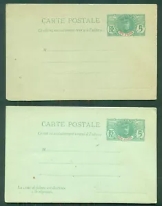 COSTA D'AVORIO, 1906, 5c carte doppie e singole (H&G 8,9) mai usate, ottime condizioni - Foto 1 di 1