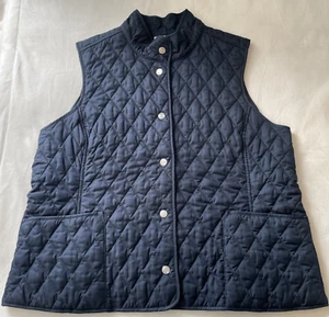 Chaleco LL Bean Beige Granate Forrado a Cuadros Acolchado a Presión Azul Marino Mujeres XL Pequeño - Imagen 1 de 24