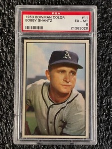 1953 Bowman Color Baseball #11 Bobby Shantz PSA 6