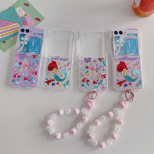 For Samsung Galaxy Z Flip 6 5 4 Flip3 Cartoon Cute Girls Hard Phone Case w/Chain - Picture 1 of 22