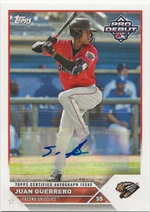 2023 Topps Pro Debut ~ JUAN GUERRERO Prospect Auto #PD-158 Grizzlies/Rockies - Bild 1 von 1
