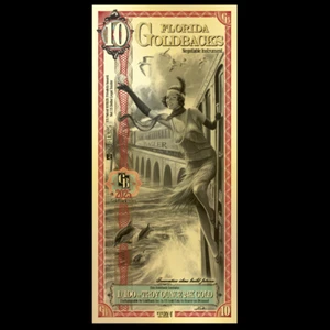 10 FLORIDA Goldback Note - 1/100th Troy Ounce 24K Gold - Picture 1 of 1