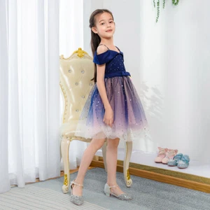 Sequined Dress Summer Birthday Bridal Party Wedding Clothing Kid Girls Star Moon - Picture 1 of 6