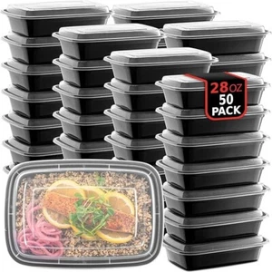 50-Pack Reusable Meal Prep Containers Microwave Safe Food Storage Containers... - Picture 1 of 7