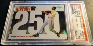 2005 BARRY BONDS TOPPS CHROME HOME RUN HISTORY REFRACTOR #BB250 PSA 10 POP 3 - Picture 1 of 2