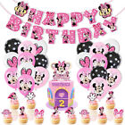 Minnie Mouse Kids Girls Birthday Party Banner Cake Topper Balloons Set Decor Au
