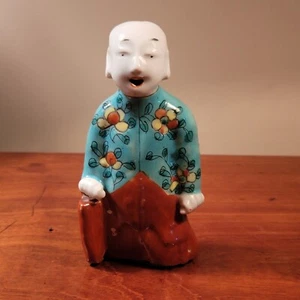 Chinese 19th Century Famille Rose Laughing Boy Figure - Picture 1 of 15