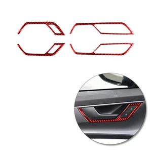 red Carbon Fiber Inner Pull Hand Panel Trim Sticker For For Audi A6 A7 2019-2020 - Picture 1 of 20