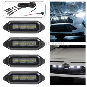 Lente de humo delantera 4 piezas luz de rejilla LED marcador blanco DRL para Toyota RAV4 2019-2022 - Imagen 1 de 12