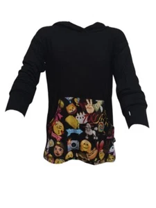 TEREZ Girl's Black Emoji Hoodie #3930193514 Large NWT - Picture 1 of 2