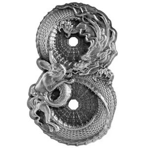Figura de plata Tokelau 2023 $15 3 oz 8 dragón y conejo HR antigua - Imagen 1 de 3