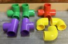 Assorted Furniture Grade Colorful PVC Fitting 1.25” 7 pcs 3 Way, 4 Way & Elbows