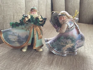 Thomas Kinkade Weihnachtsmänner, 2er Set, Ashton Drake Galerien, Ornamente, wunderschön! - Bild 1 von 10