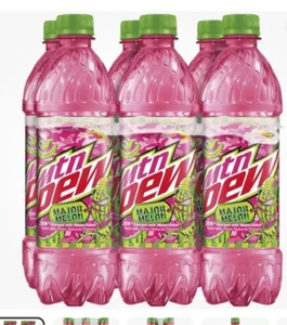 Mountain Dew Major Melon Soda Pop Soft Drink Mtn Dew 16.9 oz 6 Pack Bottles Rare - Picture 1 of 1