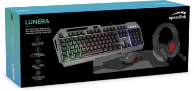 Neue Speedlink LUNERA 4in1 Illuminated Gaming Set -  DE layout Schwarz - Bild 1 von 4