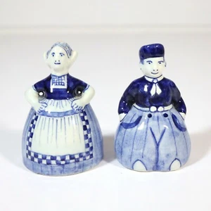 Salero y pimentero de cerámica Holland Delft holandés hombre y mujer - Imagen 1 de 6