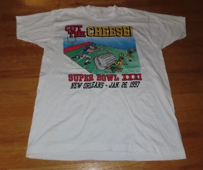 全新 英格兰 PATRIOTS "Cut the Cheese" 超级碗 XXXI (XL) T 恤 DREW BLEDSOE — 第 1/3 张图片