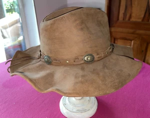 Chapeau vintage véritable STETSON en cuir Rodeo Dr Collection - Picture 1 of 12