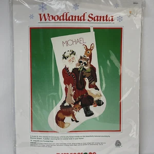 Dimensiones WOODLAND SANTA Donna Verde Sellado 8069 Crewel Bordado Medias Kit - Imagen 1 de 8