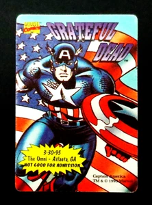 Grateful Dead Backstage Pass Atlanta GA 3/30/95 3/30/1995 Captain America Marvel - Picture 1 of 12