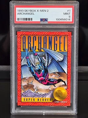 1993 SKYBOX SERIES 2 X-MEN ARCHANGEL #1 SUPER HEROES CARD | PSA 9 MINT POP 2 - Image 1 of 4
