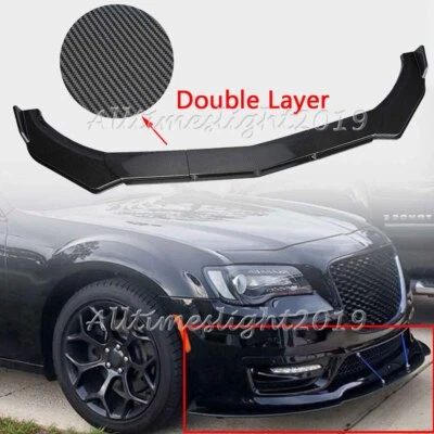 For Chrysler 300 2005-23 Carbon Fiber Front Bumper Lip Spoiler Splitter Body Kit Foto 1 de 4