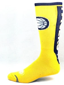 Calcetines de baloncesto Indiana Pacers dorados y azul marino con llave de salto curva crew - Imagen 1 de 3