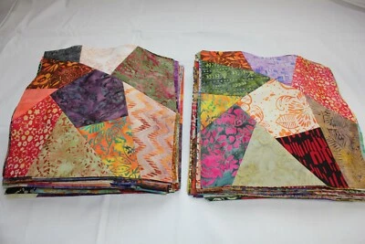 12 Crazy Quilt 10" Squares (Batiks) No Duplicates Cotton Fabric-Quilt-Crafts-Sew - Image 1 of 4