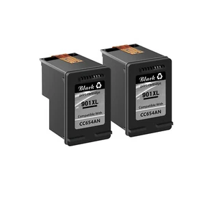 2x Schwarz Tintenpatrone für HP 901 XL Officejet J4525 J4540 J4660 J4550 J4535 - Afbeelding 1 van 7