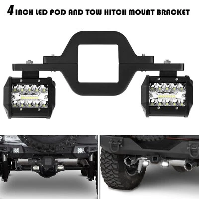 Soporte de montaje enganche de remolque para sastre + combo de tres filas de 4"" LED luz de trabajo reversa de respaldo Foto 1 de 4