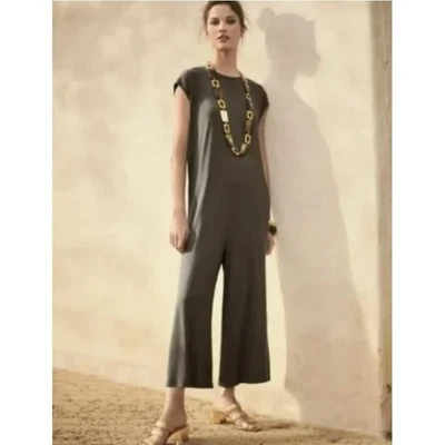 Mono EILEEN FISHER Centeno Pierna Ancha Lagenlook Playa Costero Minimalista Talla M Foto 1 de 4