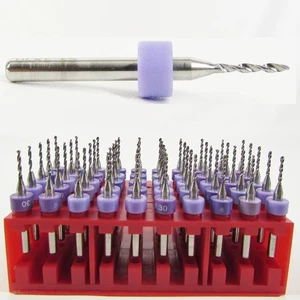 FIFTY PIECES 1.30mm (.051") Solid Carbide Drill Bits - 1/8" Shank, Premium Grade - Picture 1 of 5