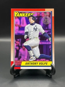 2025 Topps Series 2 #90B2-43 Anthony Volpe 1990 35th Anniversary Pink Parallel - Bild 1 von 2