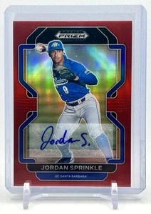2022 Panini Prizm Draft Jordan Sprinkle #PDP131 Red Prizm Autograph /50 UCSB - Picture 1 of 2